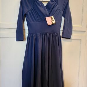 Vixen by Micheline Pitt Starlet Stormu Blue Swing Dress